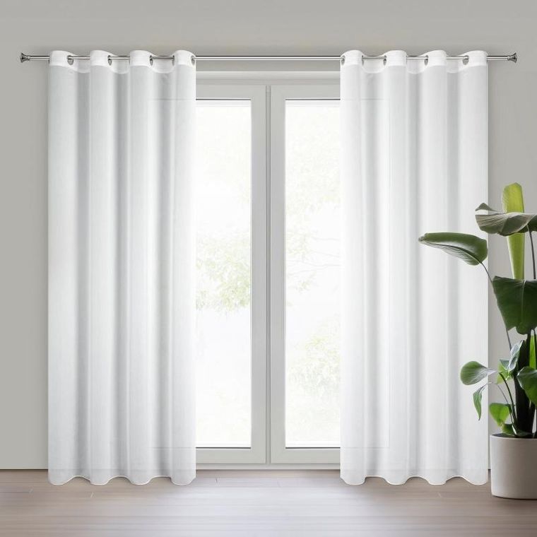 Eurofirany, firana gotowa tirsa, 140-250 cm, biały