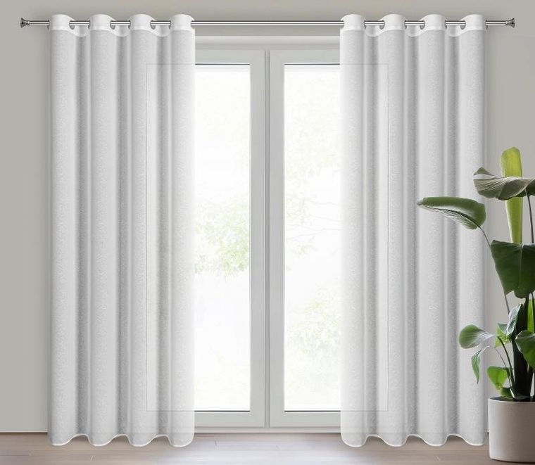 Eurofirany, firana gotowa, Tulsa, biały, 140-250 cm