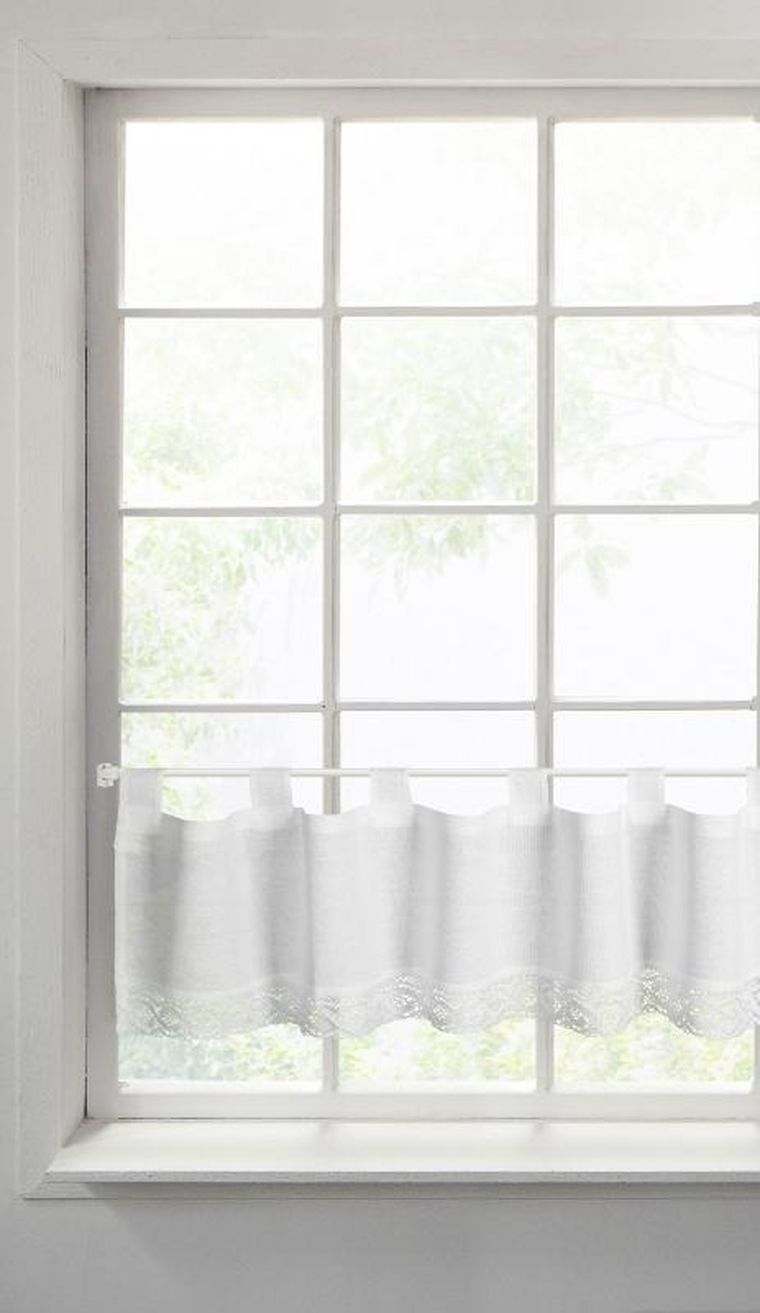 Eurofirany, firana gotowa, Vince, na szelkach, 150-30 cm, biały