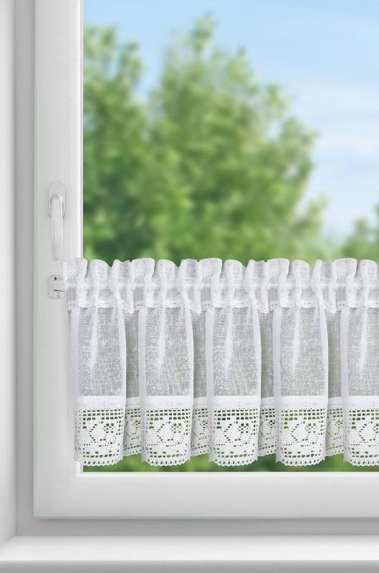 Eurofirany, firana zaciemniająca gotowa, Lari, na taśmie, 150-30 cm, biały