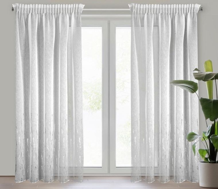 Eurofirany, firana zaciemniająca gotowa na taśmie, Linzi, 140-250 cm, biały