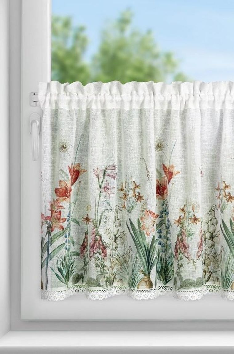 Eurofirany, firana zaciemniająca gotowa, Nemezja, na taśmie, 150-60 cm, biały