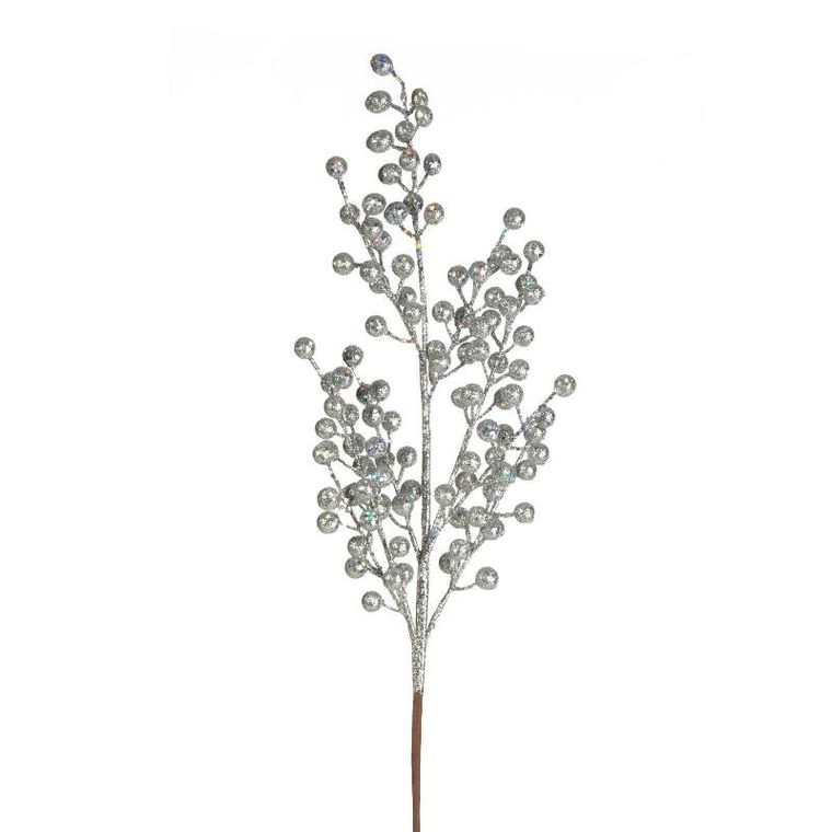 Eurofirany, gałązka świąteczna dekoracyjna, 45-20 cm, srebrny