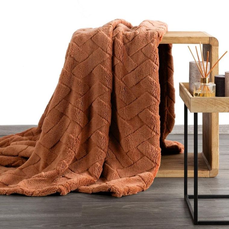 Eurofirany, koc d91, Caro, 200-220 cm, ceglasty