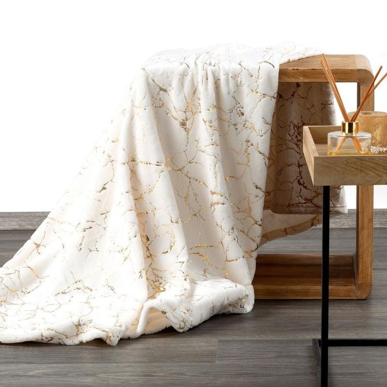 Eurofirany, koc d91 glamo, 200-150 cm, kremowy