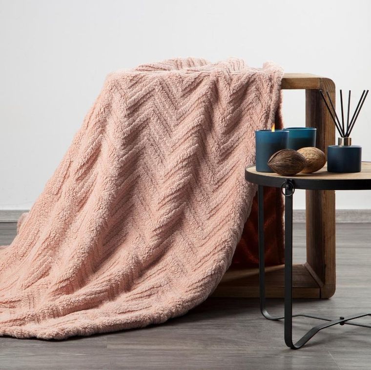 Eurofirany, koc d91 jodła, 70-160 cm, pudrowy