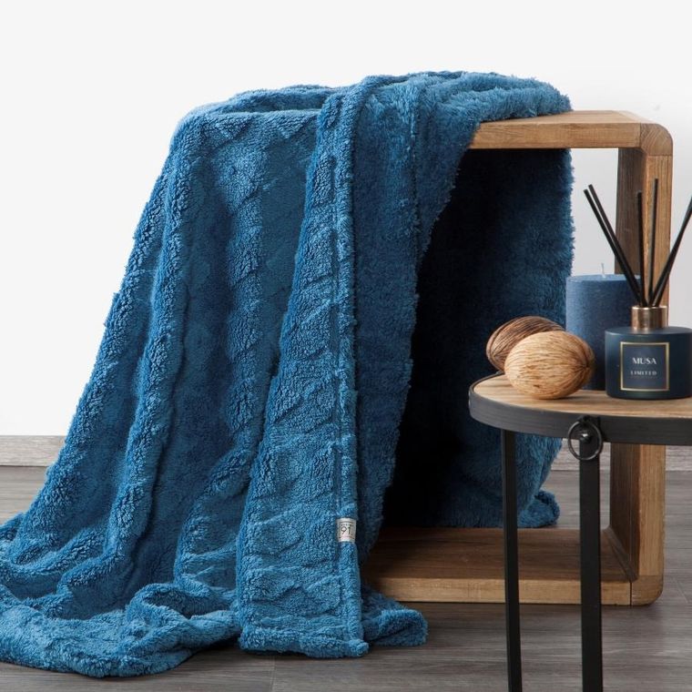 Eurofirany, koc d91, Nancy, 170-210 cm, granatowy