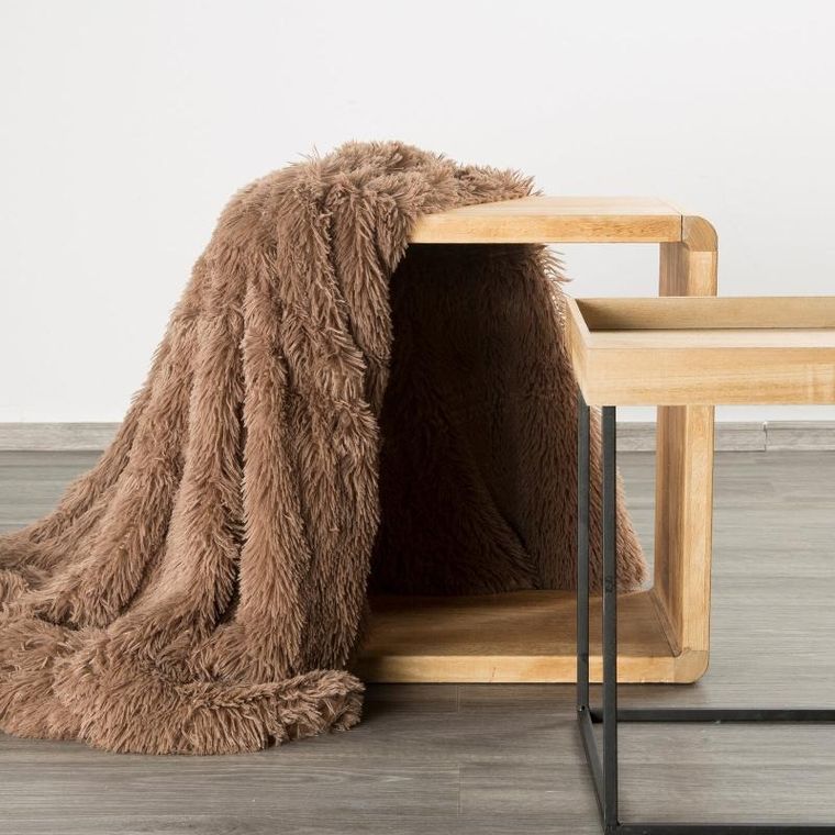 Eurofirany, koc d91 Tifany 1, ciemnobeżowy, 150-200 cm