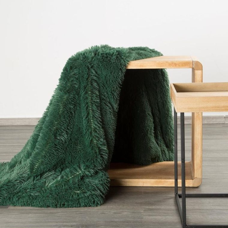 Eurofirany, koc d91 Tifany 1, ciemnozielony, 70-160 cm