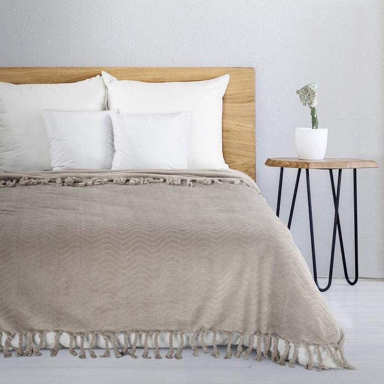 Eurofirany, koc Emma, 150-200 cm, beżowy