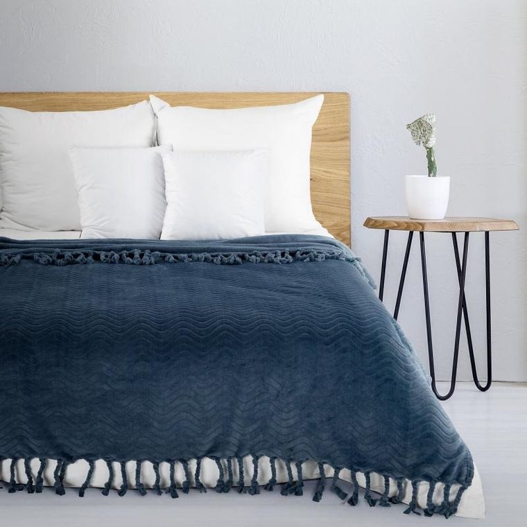 Eurofirany, koc Emma, 150-200 cm, granatowy