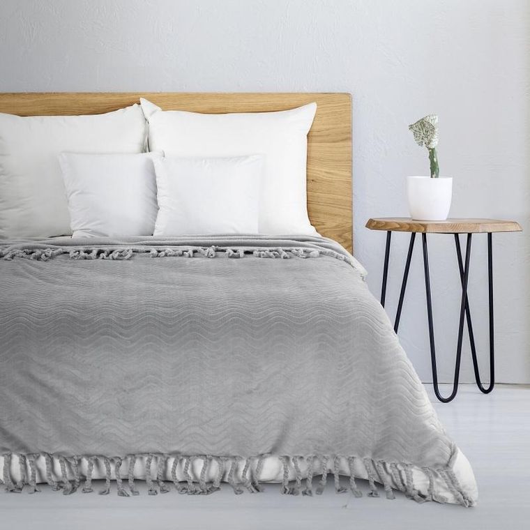 Eurofirany, koc Emma, 150-200 cm, srebrny