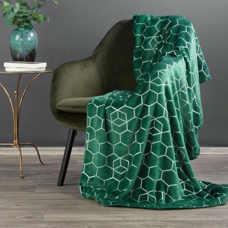 Eurofirany, koc Malibu, 150-200 cm, ciemnozielony