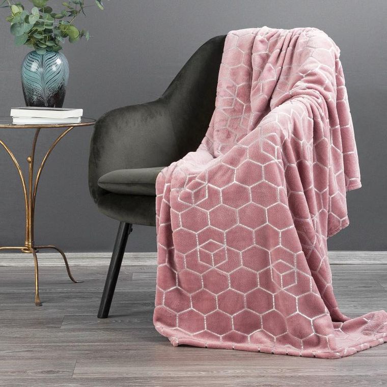 Eurofirany, koc Malibu, 150-200 cm, różowy