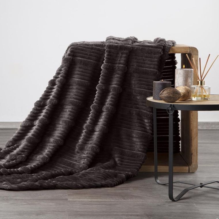 Eurofirany, koc Nina, 150-200 cm, stalowy