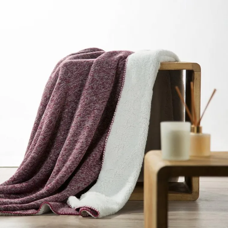 Eurofirany, koc panda, 150-200 cm, bordowy