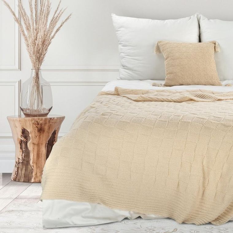 Eurofirany, koc pled, 130-170 cm, beżowy