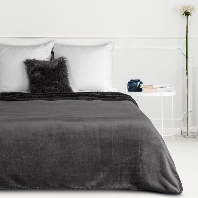 Eurofirany, koc Tedy, stalowy, 200-220 cm