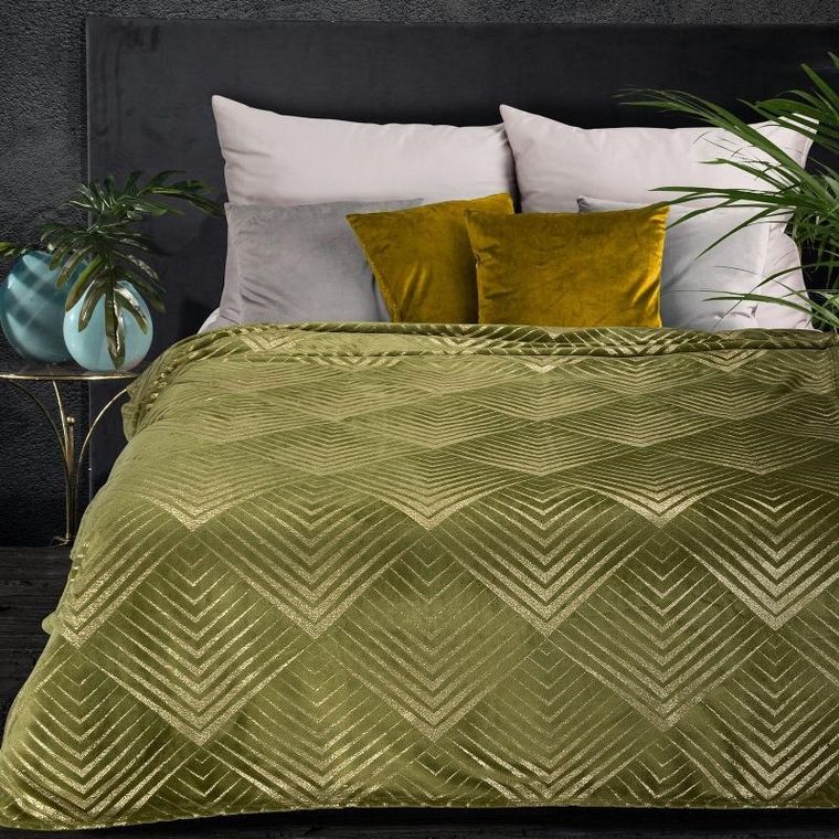 Eurofirany, koc Victoria, 150-200 cm, oliwkowy