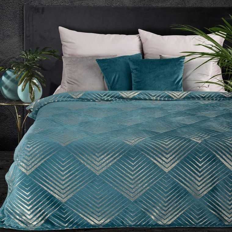 Eurofirany, koc Victoria, 150-200 cm, turkusowy