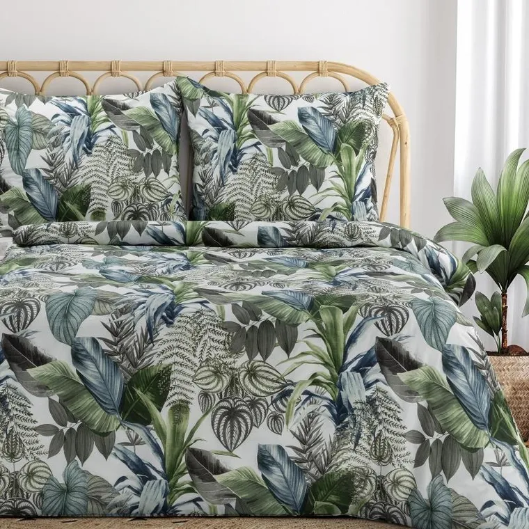 Eurofirany, komplet pościeli bawełnianej, Davos, 160-200 cm, zielony