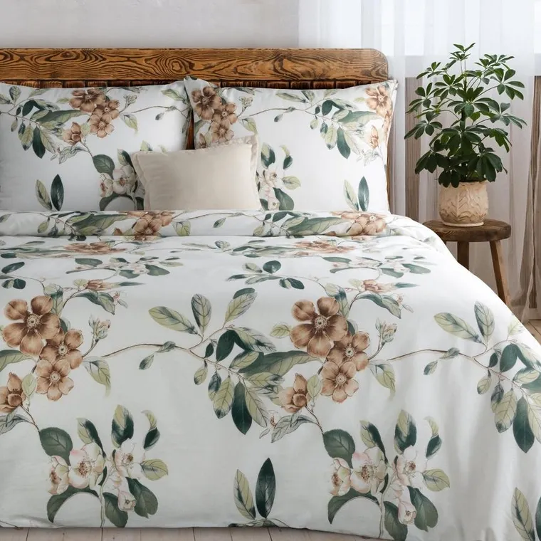 Eurofirany, komplet pościeli bawełnianej, Nikola, 160-200 cm, biały