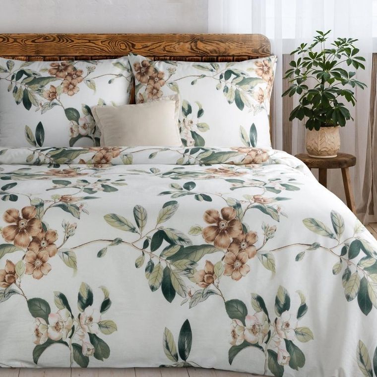 Eurofirany, komplet pościeli bawełnianej, Nikola, 220-200 cm, biały