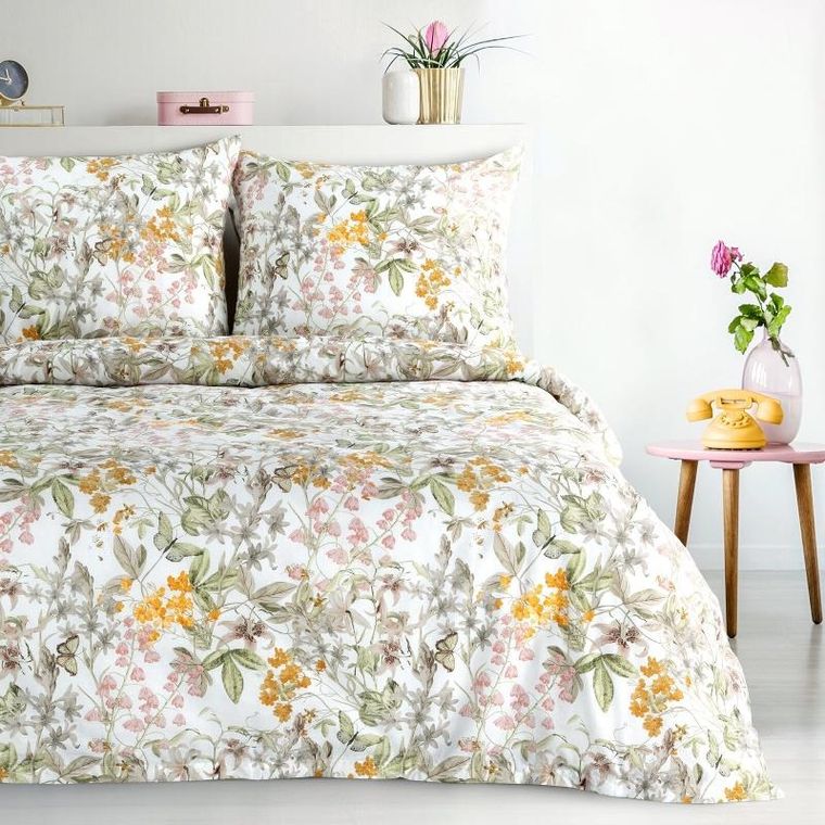 Eurofirany, komplet pościeli bawełnianej, Paula, 140-200 cm, biały