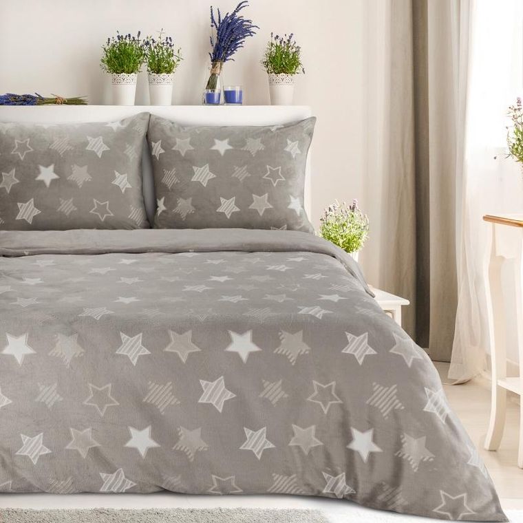 Eurofirany, komplet pościeli, Flano, 200-220 cm, beżowy