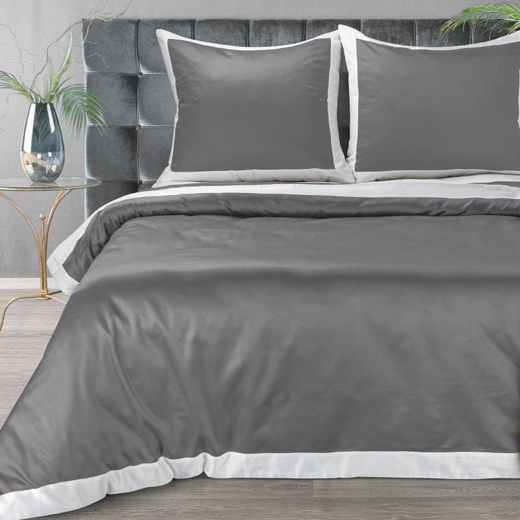 Eurofirany, komplet pościeli, Laura, 160-200 cm, popielaty