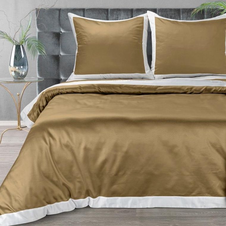 Eurofirany, komplet pościeli, Laura, 220-200 cm, złocisty