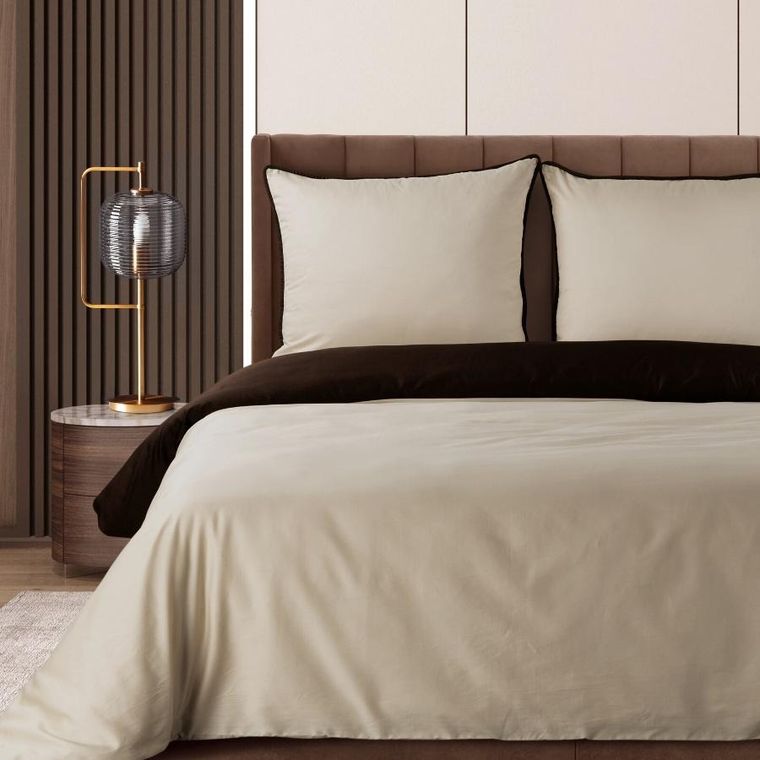 Eurofirany, komplet pościeli, Lunara, 140-200 cm, beżowy