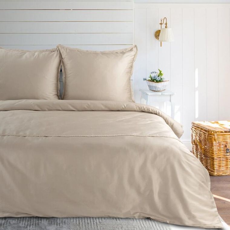 Eurofirany, komplet pościeli retro, 160-200 cm, beżowy