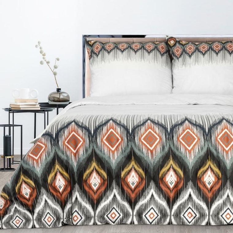 Eurofirany, komplet pościeli satynowej, Nika, 220-200 cm, 2-70-80 cm, wielokolorowy