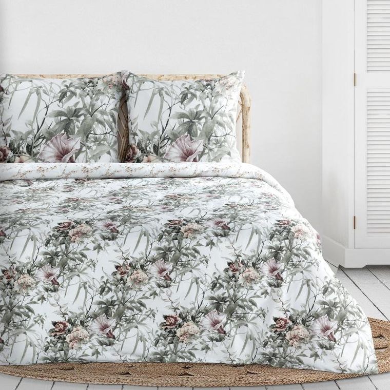 Eurofirany, komplet pościeli satynowej, Nika, 220-200 cm, biały