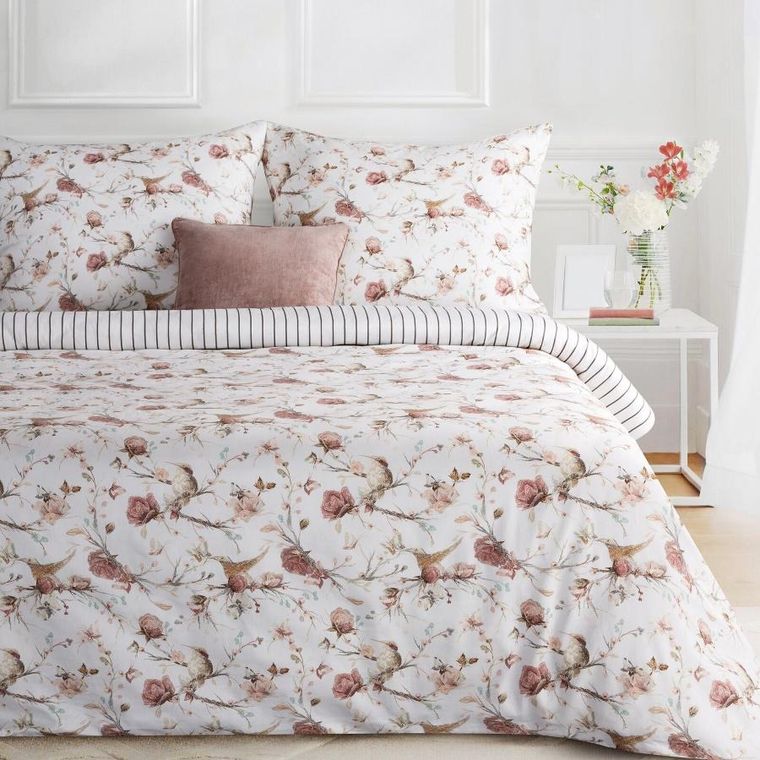 Eurofirany, komplet pościeli satynowej, Raya, 140-200 cm, biały