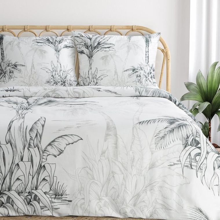 Eurofirany, komplet pościeli satynowej, spring, 140-200 cm, biały