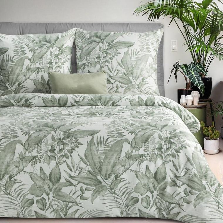 Eurofirany, komplet pościeli satynowej, spring, 160-200 cm, miętowy