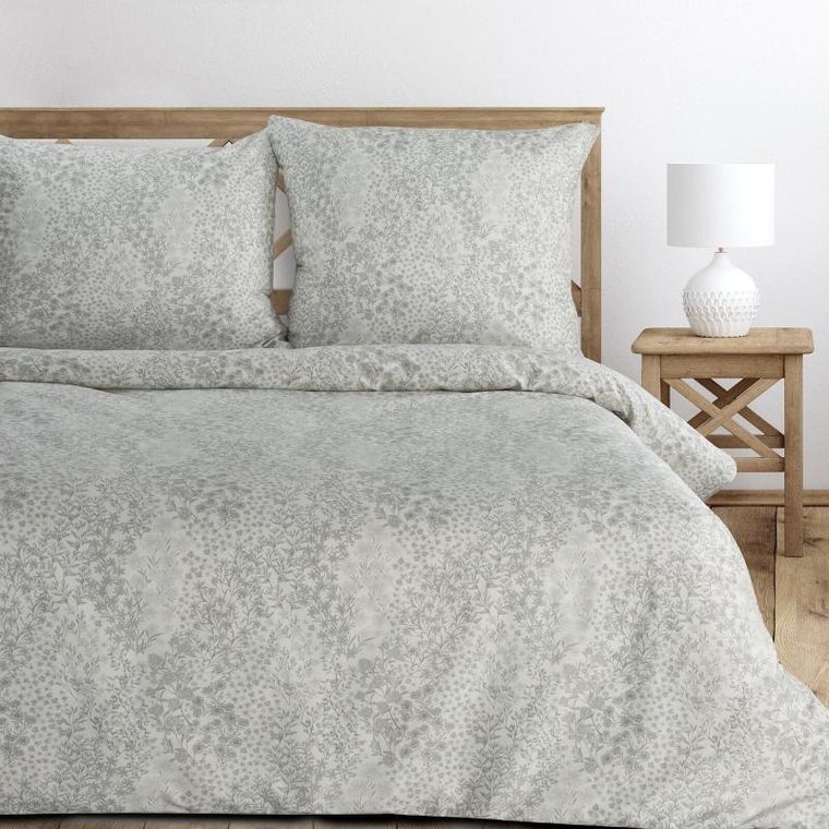 Eurofirany, komplet pościeli satynowej, Spring, 220-200 cm, biały