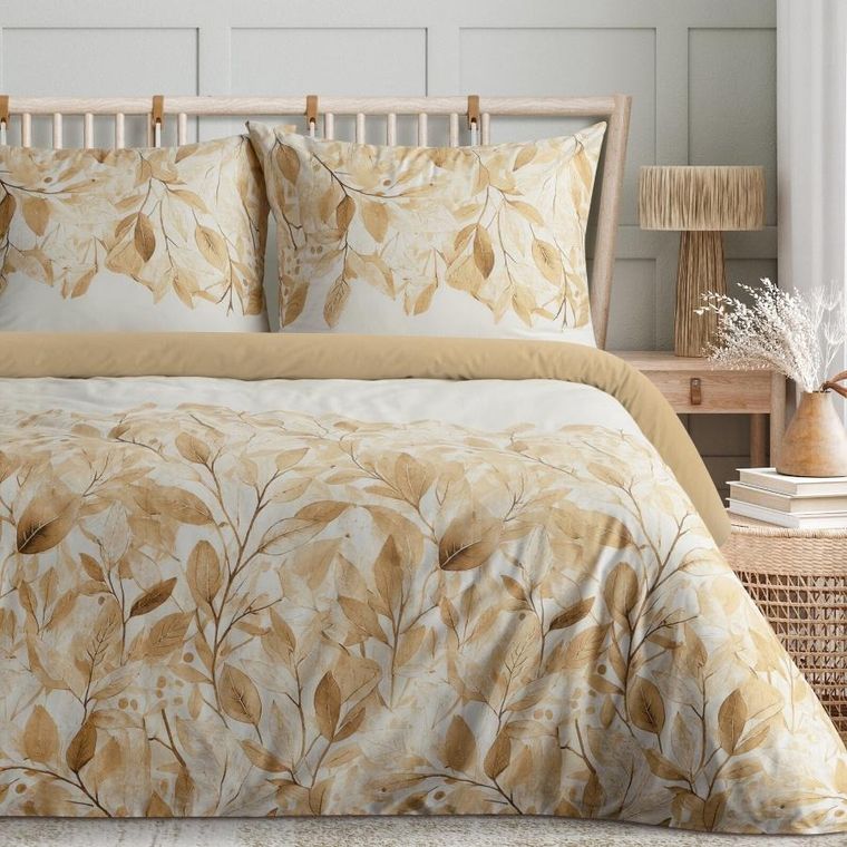 Eurofirany, komplet pościeli satynowej, Spring, 220-200 cm, ciemnopomarańczowy