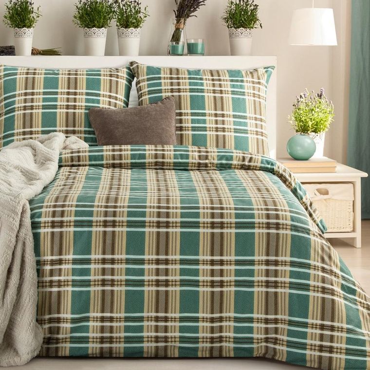 Eurofirany, komplet pościeli satynowej, Spring, 220-200 cm, jasnobrązowy