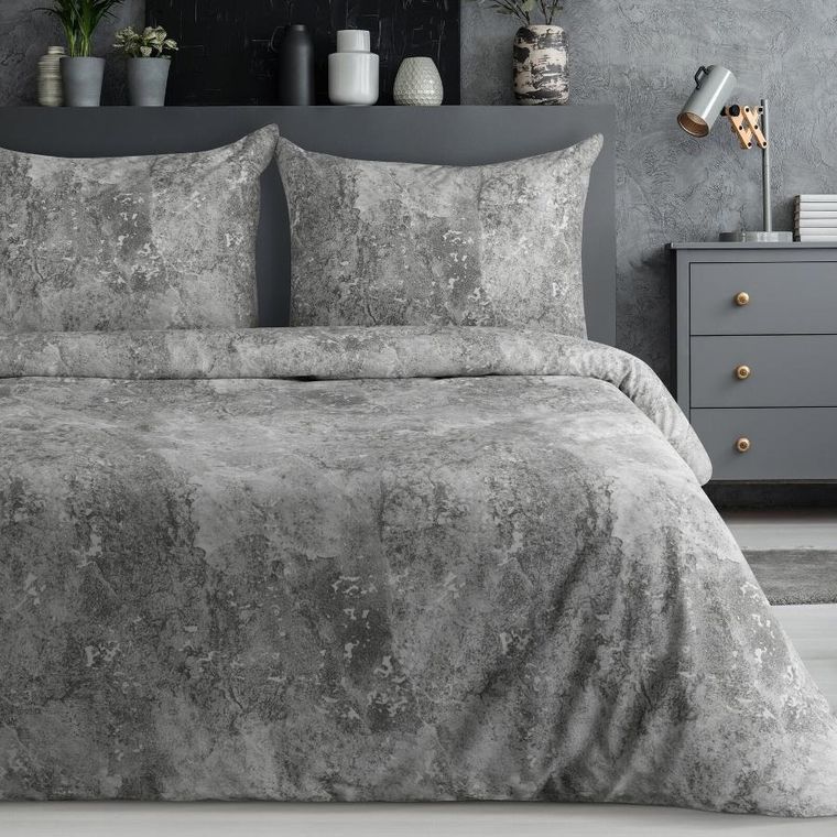 Eurofirany, komplet pościeli satynowej, Spring 71, 160-200 cm, srebrny