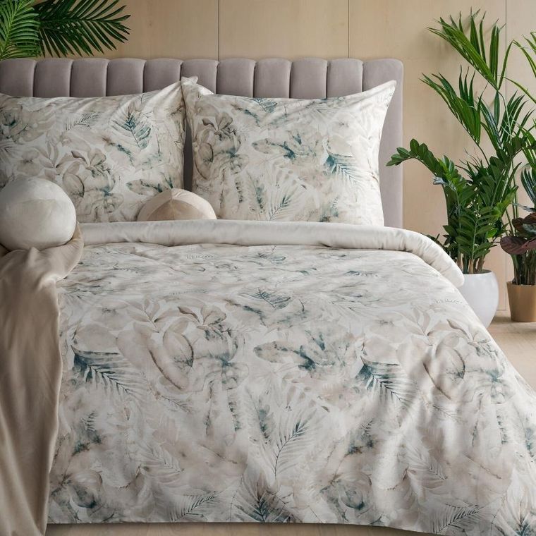 Eurofirany, komplet pościeli satynowej, Spring 82, 160-200 cm, beżowy