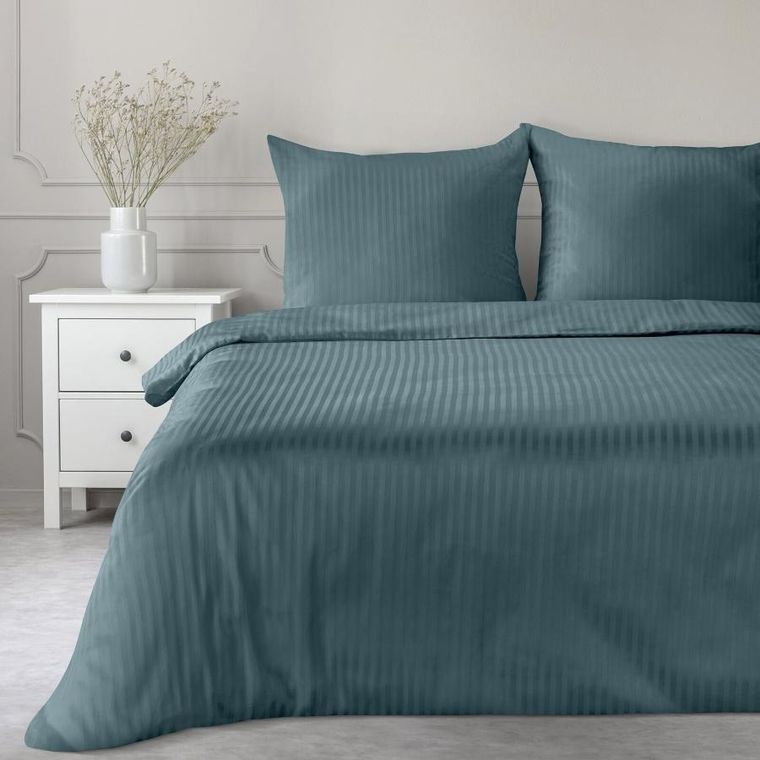 Eurofirany, komplet pościeli satynowej, Vera, 140-200 cm, morski