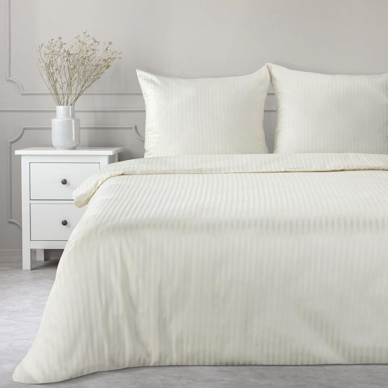 Eurofirany, komplet pościeli satynowej, Vera, 160-200 cm, kremowy