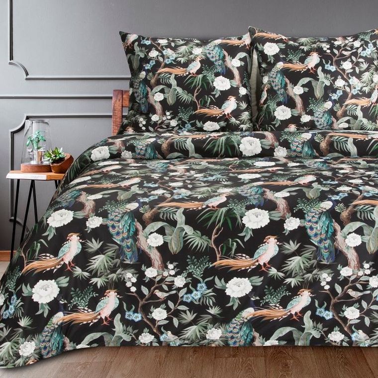 Eurofirany, komplet pościeli w pudełku gift, czarny, 140-200 cm + 70-80 cm x1