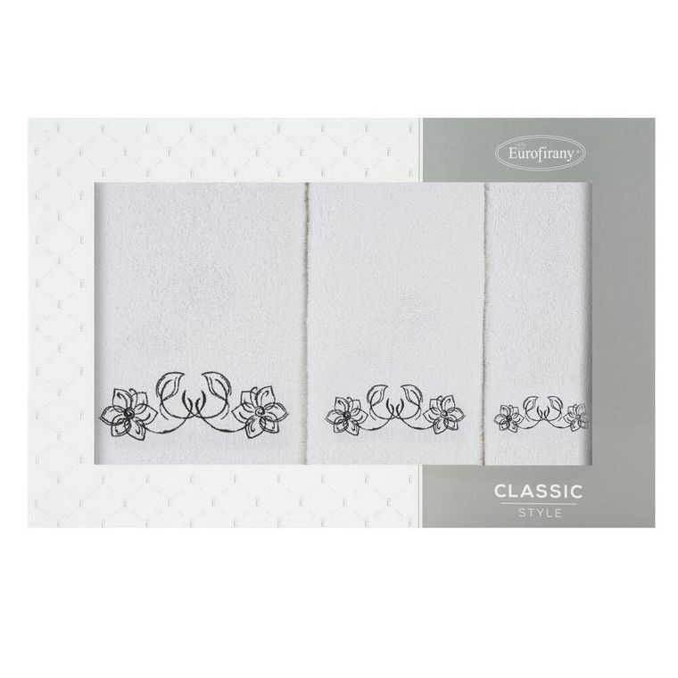 Eurofirany, komplet ręczników, 3 szt., biały