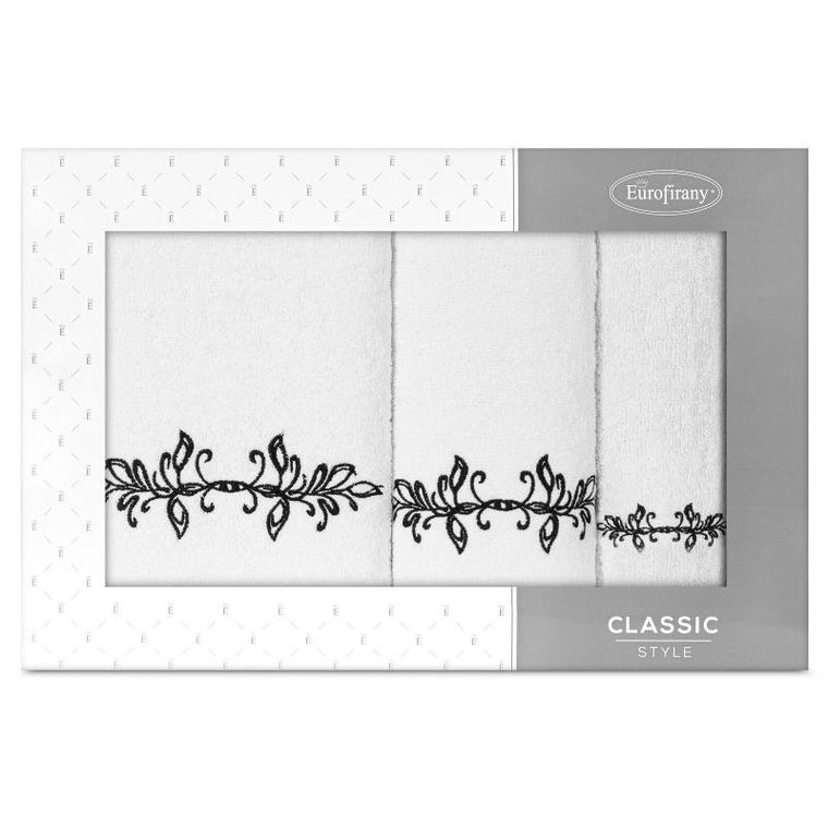 Eurofirany, komplet ręczników, 30-50 cm, 50-90 cm, 70-140 cm, biały
