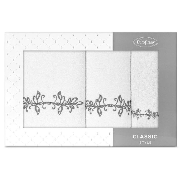 Eurofirany, komplet ręczników, 30-50 cm, 50-90 cm, 70-140 cm, biały