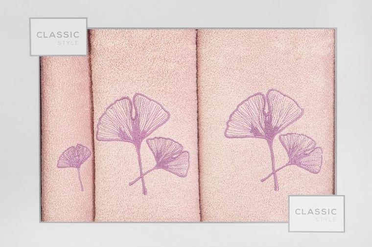 Eurofirany, komplet ręczników, 30-50 cm, 50-90 cm, 70-140 cm, różowy